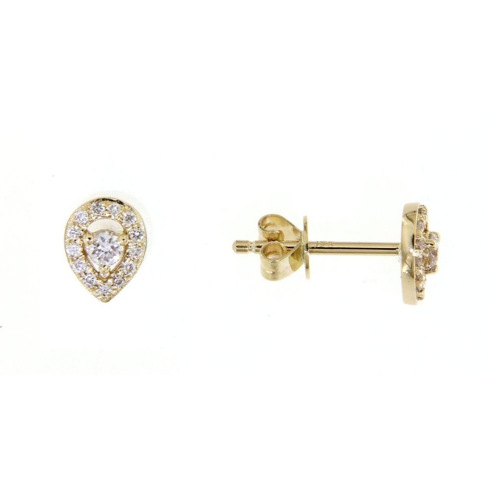 Real Diamond Pear Shape Little Stud Earrings